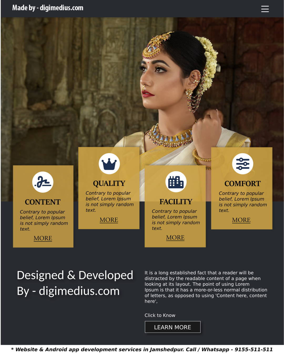 a website designed and developed by Digimedius, Jamshedpur